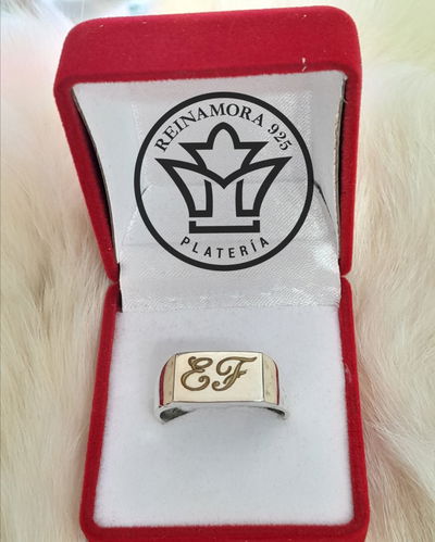 Anillo Sello Plata 925 + Grabado