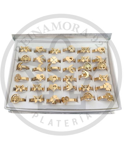 Anillo Acero Quirurgico Dorado Varios