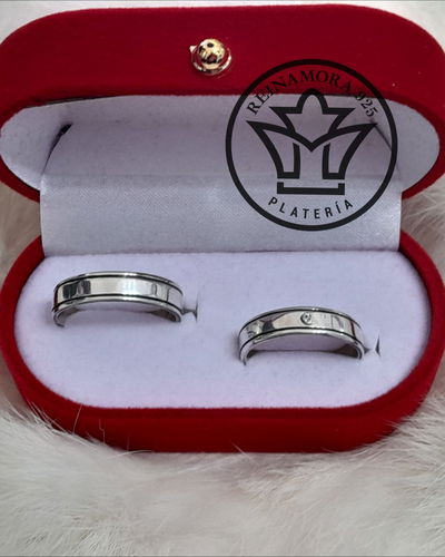 Alianzas Plata 925 cinta 5mm 2 líneas cz