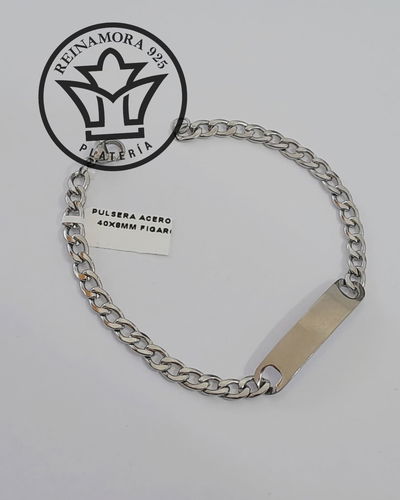 Pulsera Acero Quirurgico ID Rectangular 40x8mm + Grabado