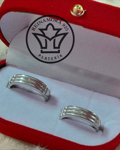 Alianzas Plata 925 Rodinado Oro Blanco Atlantis 5mm