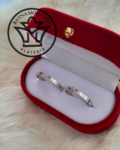 Alianzas Plata 925 cinta 3mm lazo