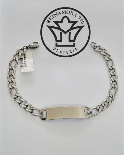 Pulsera Acero Quirurgico ID Rectangular 45x10mm + Grabado