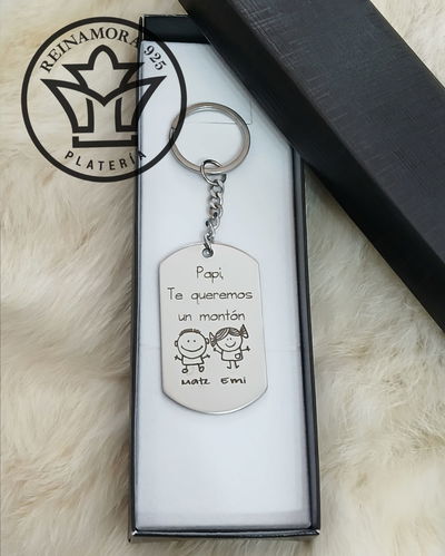 Llavero Acero + Grabado Personalizado