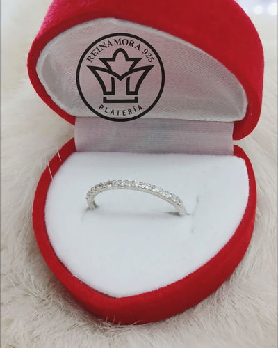 Anillo Plata 925 Medio Cintillo Cz 1mm 1.1gr