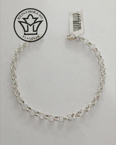 Pulsera Acero Quirúrgico Blanco Rolo 5mm 