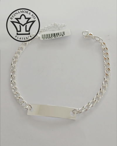 Pulsera Acero Quirúrgico Blanco Identificatoria