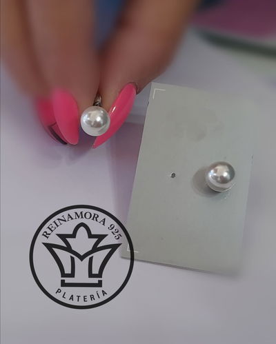 Aros Plata 925 Perlas 8mm