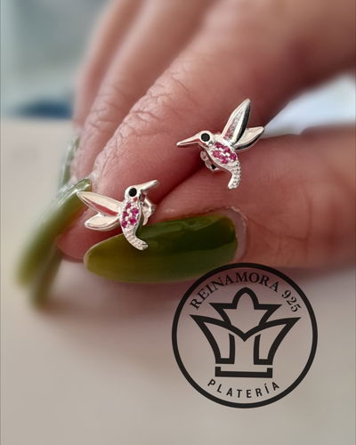 Aros Plata 925 Cz Colibri 10mm