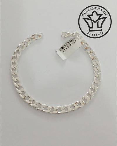 Pulsera Acero Quirúrgico Blanco Groumet 6mm 