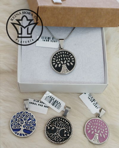 Dije Acero Quirúrgico Árbol Esmaltado 25mm