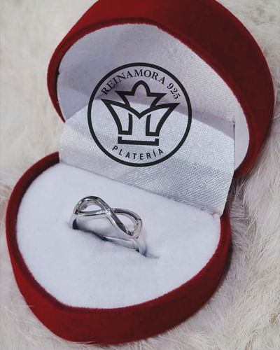 Anillo Plata 925 Rodinado Infinito 1.6grs