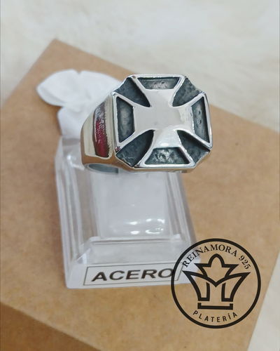 Anillo Acero Quirúrgico Cruz Malta