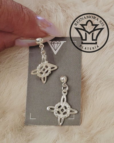 Aros Plata Colgantes Nudo de Bruja