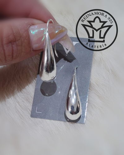 Aros Plata Colgantes Gotas 24mm 1.7grs