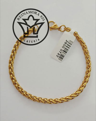 Pulsera Acero Quirúrgico Dorado Espiga 4mm 