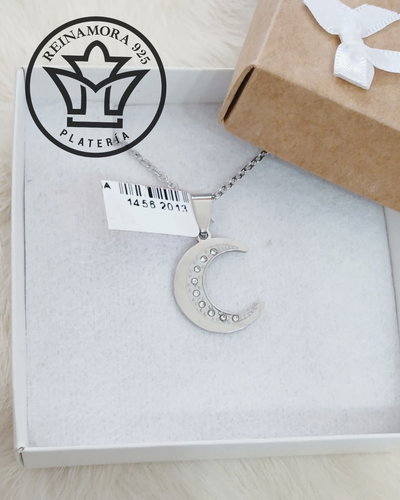 Dije Acero Quirúrgico Luna Cz