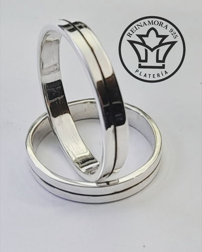 Alianzas Plata 925 cinta 3.5mm línea