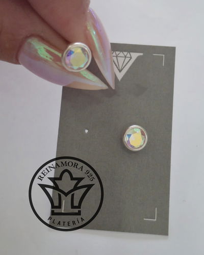 Aros Plata 925 Pasante Swarovski 7mm