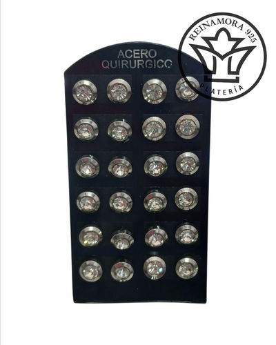 Aros Acero Quirúrgico Pasante Cilindro Biselado Strass