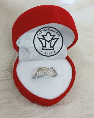 Anillo Plata 925 Infinito Granulado 2grs