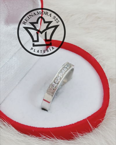 Anillo Plata 925 Medio Sin Fin Cz Valentina