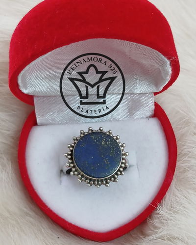 Anillo Plata 925 Piedra Lapislázuli 3.7grs