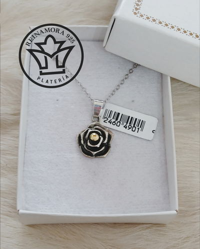 Dije Plata 925 y Oro Rosa 23mm 4.5grs