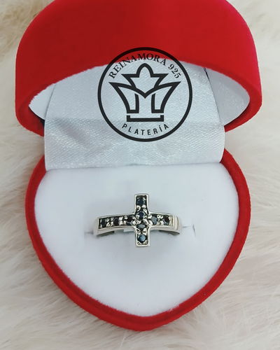 Anillo Plata 925 Cz Cruz 2.3grs