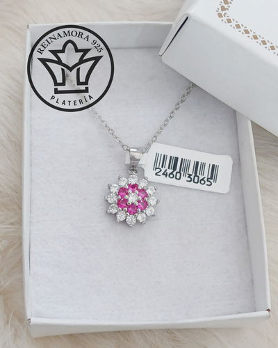 Dije Plata 925 Rodinado Oro Blanco