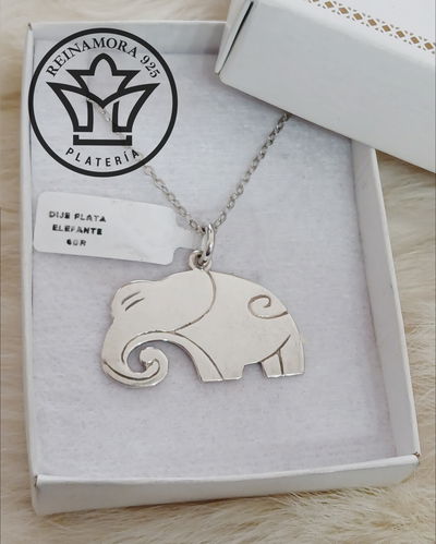 Dije Plata 925 Elefante Plano 6grs