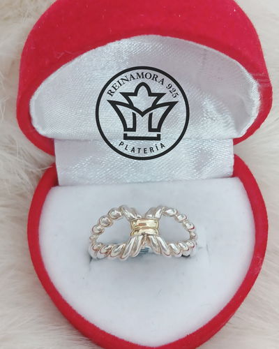 Anillo Plata 925 Oro Trenzado 3.3grs