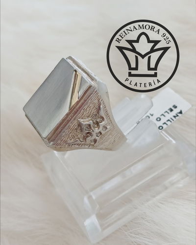 Anillo Plata 925 Oro Sello Hombre 10grs