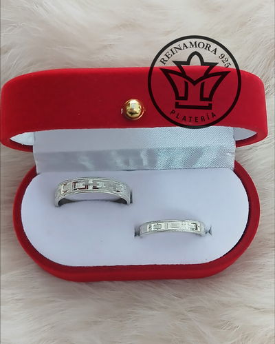 Alianzas Plata 925 cinta 5mm y 3,5mm Guardas Cadenas