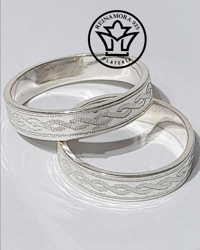 Alianzas Plata 925 Cinta 5mm Guardas Lazo