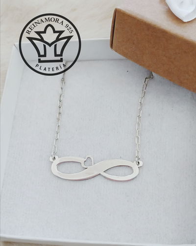 Dije Plata 925 Personalizado Infinito + Cadena 