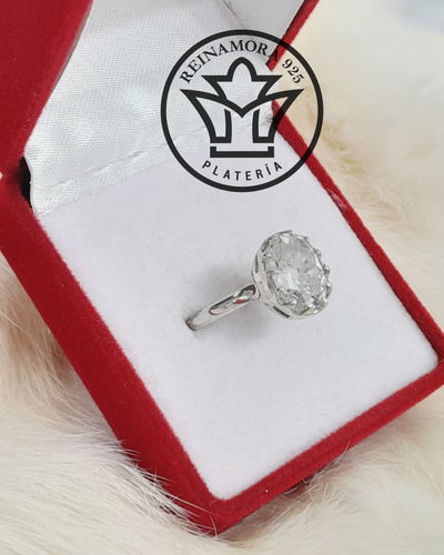 Anillo Plata 925 Cz Corona Blanco