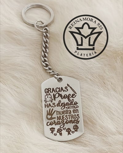 Llavero Acero + Grabado Personalizado