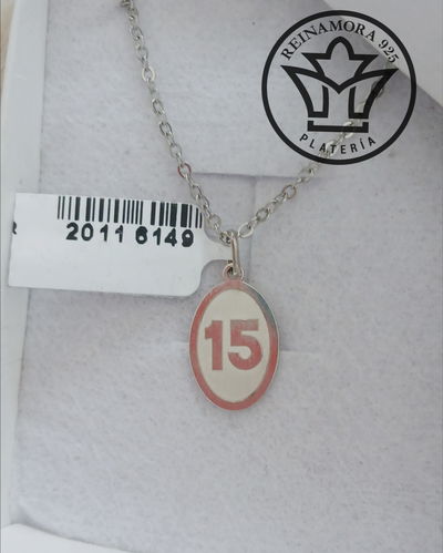 Dije Plata 925 Ovalada Quince 16mm