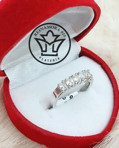 Anillo Plata 925 Cintillo Cz 5 3,5gr 