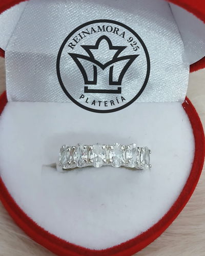Anillo Plata 925  Cz Cintillo Oval 2.8gr  