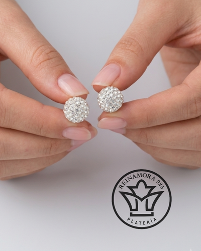 Aros Plata 925 Pasante Shamballa 10mm