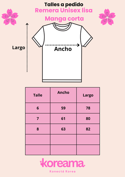 Remera Unisex lisa  Manga corta// Talles a pedido