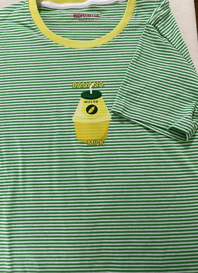 Remera rayada banana milk 