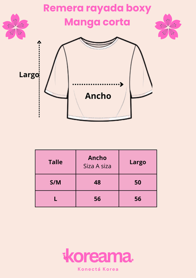 Remera rayada boxy Manga corta 