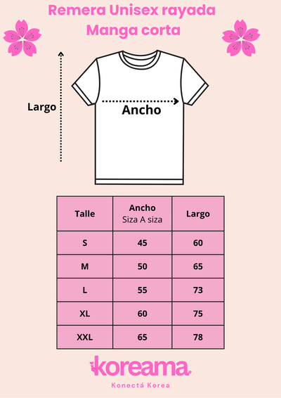 Remera Unisex rayada Manga corta