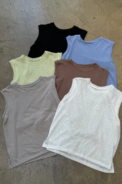 Musculosa Básica algodón tejido