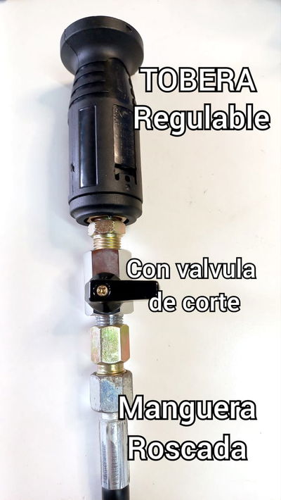 Tobera regulable con corte