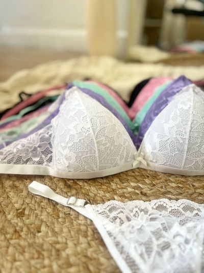 Conjunto soft encaje pasteles