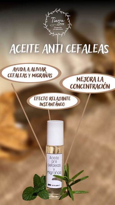 Aceite anti cefaleas y migrañas